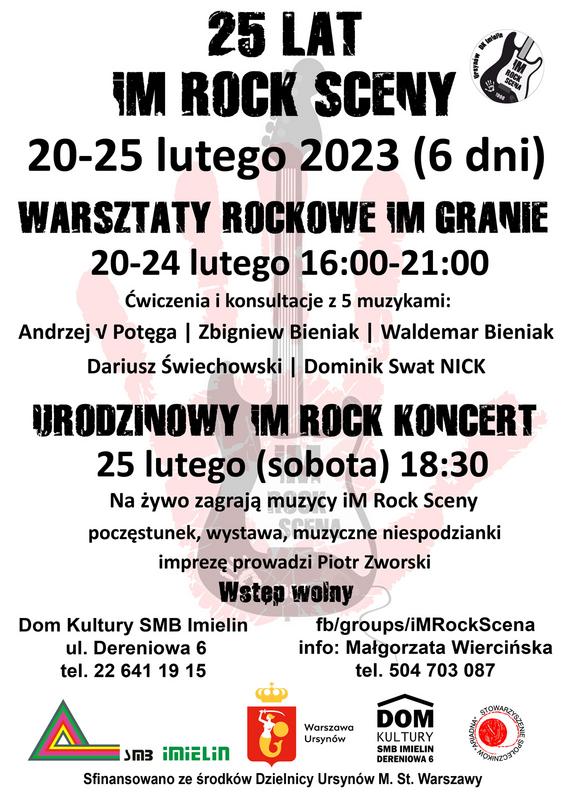 Warsztaty Rockowe iM Granie - ZIMA 2023. Wstęp wolny.