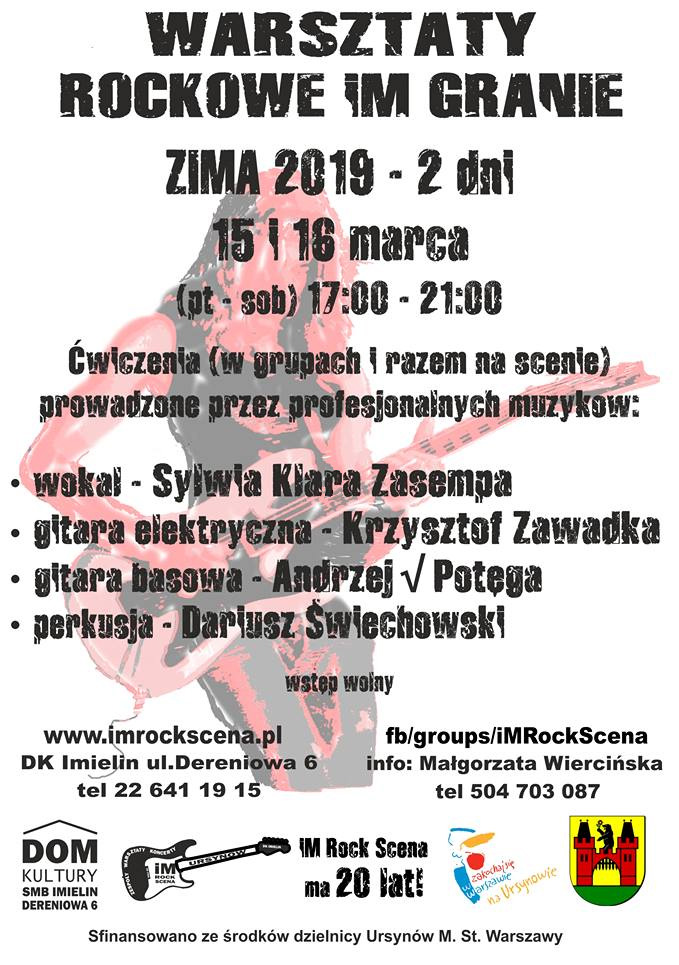 Warsztaty Rockowe iM Granie - marzec 2019