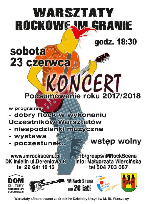 Warsztaty iM Granie - koncert podsumowujący rok 2017/2018